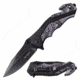 TAC Force TF-1006BK Spring Assisted Knife, 3.5in, 3CR13 Stainless Steel, Spear Point, Black Blade, Aluminum Handle, Black/Camo, TF-1006BK