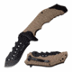 TAC Force TF-953TN Spring Assisted Knife, 3.5in, 3CR13 Stainless Steel, Recurved, Black Blade, Stainless Steel/Nylon Fiber Handle, Tan, TF-953TN