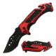 TAC Force TF-954BRD Spring Assisted Knife, 3.5in, 3CR13 Stainless Steel, Recurved, Black Blade, Aluminum Handle, Black/Red, TF-954BRD