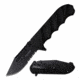 TAC Force TF-956BKS Spring Assisted Knife, 3.6in, 3CR13 Stainless Steel, Spear Point, Half-Serrated, Black Blade, Nylon Fiber Handle, Black, TF-956BKS