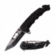 TAC Force TF-970BK Spring Assisted Knife, 3.5in, 3CR13 Stainless Steel, Tanto, Black/Steel Blade, Aluminum Handle, Black, TF-970BK