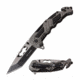 TAC Force TF-970GY Spring Assisted Knife, 3.5in, 3CR13 Stainless Steel, Tanto, Black/Steel Blade, Aluminum Handle, Gray, TF-970GY