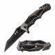 TAC Force TF-978GY Spring Assisted Knife, 3.25in, 3CR13 Stainless Steel, Reversed Tanto, Black Blade, Aluminum Handle, Gray, TF-978GY