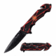 TAC Force TF-987RD Spring Assisted Knife, 3.75in, 3CR13 Stainless Steel, Spear Point, Black Blade, Aluminum Handle, Red/Black, TF-987RD