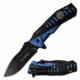 TAC Force TF-988BL Spring Assisted Knife, 3.5in, 3CR13 Stainless Steel, Drop Point, Black Blade, Aluminum Handle, Black/Blue, TF-988BL