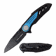 TAC Force TF-992BL Spring Assisted Knife, 3.25in, 3CR13 Stainless Steel, Tanto, Black Blade, Aluminum Handle, Black/Blue, TF-992BL