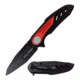 TAC Force TF-992RD Spring Assisted Knife, 3.25in, 3CR13 Stainless Steel, Tanto, Black Blade, Aluminum Handle, Black/Red, TF-992RD