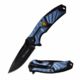 TAC Force TF-995BL Spring Assisted Knife, 3.5in, 3CR13 Stainless Steel, Spear Point, Black Blade, Aluminum Handle, Blue/Black, TF-995BL