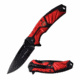 TAC Force TF-995RD Spring Assisted Knife, 3.5in, 3CR13 Stainless Steel, Spear Point, Black Blade, Aluminum Handle, Red/Black, TF-995RD