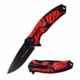 TAC Force TF-995RD Spring Assisted Knife, 3.5in, 3CR13 Stainless Steel, Spear Point, Black Blade, Aluminum Handle, Red/Black, TF-995RD