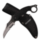 TAC Force TF-FIX002SW Fixed Blade Knife, 4in, 3CR13 Stainless Steel, Karambit, Half-Serrated, Stonewashed Blade, G10 Handle, Black, TF-FIX002SW