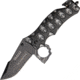 Tac Force The Vanquisher A/O Knife, A/O black SS blade, Black Alum. handles w/ gray trim TF786GY