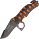 Tac Force The Vanquisher A/O Knife, A/O black SS blade, Black Alum. handles w/ orange trim TF786OR