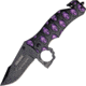 Tac Force The Vanquisher A/O Knife, A/O black SS blade, Black Alum. handles w/ purple trim TF786PE
