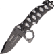 Tac Force The Vanquisher A/O Knife, A/O black SS blade, Black Alum. handles w/ silver trim TF786S