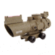 Tacfire 4X32 Prismatic Tri-Illumination Scope w/Fiber Optic Front Sight/BackUp Iron Sight/Horseshoe Reticle, Dark Earth Tan, SCDFO432T-H