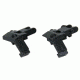 TacFire Offset Deployable Front and Rear Sight, 45 Degree Flip-Up/Spring Loaded, Black, IS003