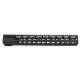 Tacfire AR10 Slim Keymod Free Float Clamp-On Style Hand Guard w/Detachable Rails/15in, Black HG02-308-15