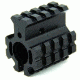 Tacfire AR15/.750 High Profile Quad Rail Barrel Mount/Gas Block/Alum. Glossy Finish, Clamp-On, Black MAR005-H