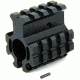 Tacfire AR15/.750 High Profile Quad Rail Barrel Mount/Gas Block/Alum. Glossy Finish, Clamp-On, Black MAR005-H
