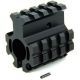 Tacfire AR15/.750 High Profile Quad Rail Barrel Mount/Gas Block/Alum. Glossy Finish, Clamp-On, Black MAR005-H