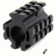 Tacfire AR15/.750 Low Pro Quad Rail Barrel Mount/Gas Block/Alum. Glossy Finish, Clamp-On, Black MAR005-L