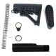 Tacfire AR15 Mil-Spec Buffer Tube Kit w/6 Position Stock &amp; Buttpad, Black MAR050