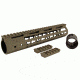 Tacfire AR15 Ultra Slim KeyMod Free Float Hand Guard w/Detachable Rails/Steel. Barrel Nut, Tan, 10in, HG09-T-10