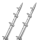 TACO Marine 15' Telescopic Outrigger Poles HD 1-1/2" - Silver/Silver 39135