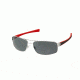 Tag Heuer 0251 Bifocal Prescription Sunglasses, Pure Frame - Black/Red Temples Frame, Outdoor Grey Lens-0251-102BI