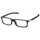 Tag Heuer 0512 Progressive Prescription Eyeglasses, Shiny Black Frame - Shiny Black/Red Temples Frame, Clear Lens-0512-002PR
