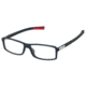 Tag Heuer 0513 Bifocal Prescription Eyeglasses, Matte Black/Red Frame Frame, Clear Lens-0513-001BI
