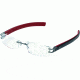 Tag Heuer L-Type Eyeglasses, Anthracite Ceramic Frame/Calfskin Black Red Temples, Clear Lens 0113-004