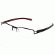 Tag Heuer Track S Eyeglasses, Black Frame/Black Red Temples, Clear Lens 7623-006