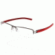 Tag Heuer Track S Eyeglasses, Dark Frame/Red Black Temples, Clear Lens 7623-010