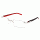 Tag Heuer Trends Rubber Eyeglasses, Brushed Frame/Black Red Temples, Clear Lens 8110-002