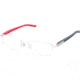 Tag Heuer Trends Rubber Eyeglasses, Brushed Frame/Red Black Temples, Clear Lens 8005-002