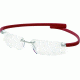 Tag Heuer Wide Eyeglasses, Pure Frame/Red Temples, Clear Lens 5201-003