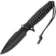TB Outdoor Survival Fixed Blade Knife, 9.75in Overall, 4.5in Black PVD MOX Steel Blade, Black Paracord Wrapped Handle, Kydex Sheath, 11060031