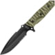 TB Outdoor Survival Fixed Blade Knife, 9.75in Overall, 4.5in Black PVD Partially Serrated MOX Steel Blade, Green Sculpted G10 Handle, Kydex Sheath, 11060008