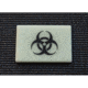 TEC Accessories BEACON Patch, 3in X 2in X 0.19in, Proprietary Embrite Compound Construction, Hook And Loop Backing, Biohazard Artwork, Glows Aqua In The Dark, EMP-002-A