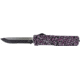 Templar Knife Premium Lightweight Small Pink Fleur OTF Knife, 3in, Aluminum, Drop, Serrated, Black D2, SA-PKF-62-1