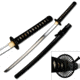 Ten Ryu Fixed Blade, 40.5in, Carbon Steel Blade, Black Cord Wrapped With Real Ray Skin Handle TR-002