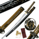 Ten Ryu Fixed Blade, 41in, Carbon Steel Blade, Brown Cord Wrapped With Real Ray Skin Handle MC-3060