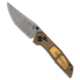 Tenable Knives Tenable Deadite Crossbar Lock Knife Amber PEI 3.5" Damascus, Yellow, Damascus, adult, BHQ-236321