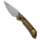 Tenable Knives Tenable Fenrir Top Liner Lock Knife Amber Ultem 3.4" Damascus, Yellow, Damascus, adult, BHQ-223399