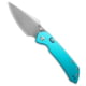 Tenable Knives Tenable Fenrir Top Folding Knife, 3.40in, Damascus, Harpoon Blade, Aluminum, Blue Handle, Blue/Gray, 7.85 inch, BHQ-223402