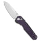 Tenable Knives Beaver Crossbar Folding Knife, 3.44in, Nitro V Steel, Drop Point Blade, G-10, Black/Purple Handle, Black/Purple/Gray, 8.03 inch, BHQ-216239