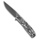 Tenable Knives Einar Folding Knife, 3.13in, Nitro V Steel, Drop Point Blade, Carbon Fiber, Black/White Handle, Black/White/Black Gray, 7.21 inch, BHQ-215844