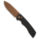 Tenable Knives Tenable Knives Kryo Crossbar Lock Knife Black G-10 3.6" Rose Gold T1001V8, Black, 14C28N, adult, BHQ-225921